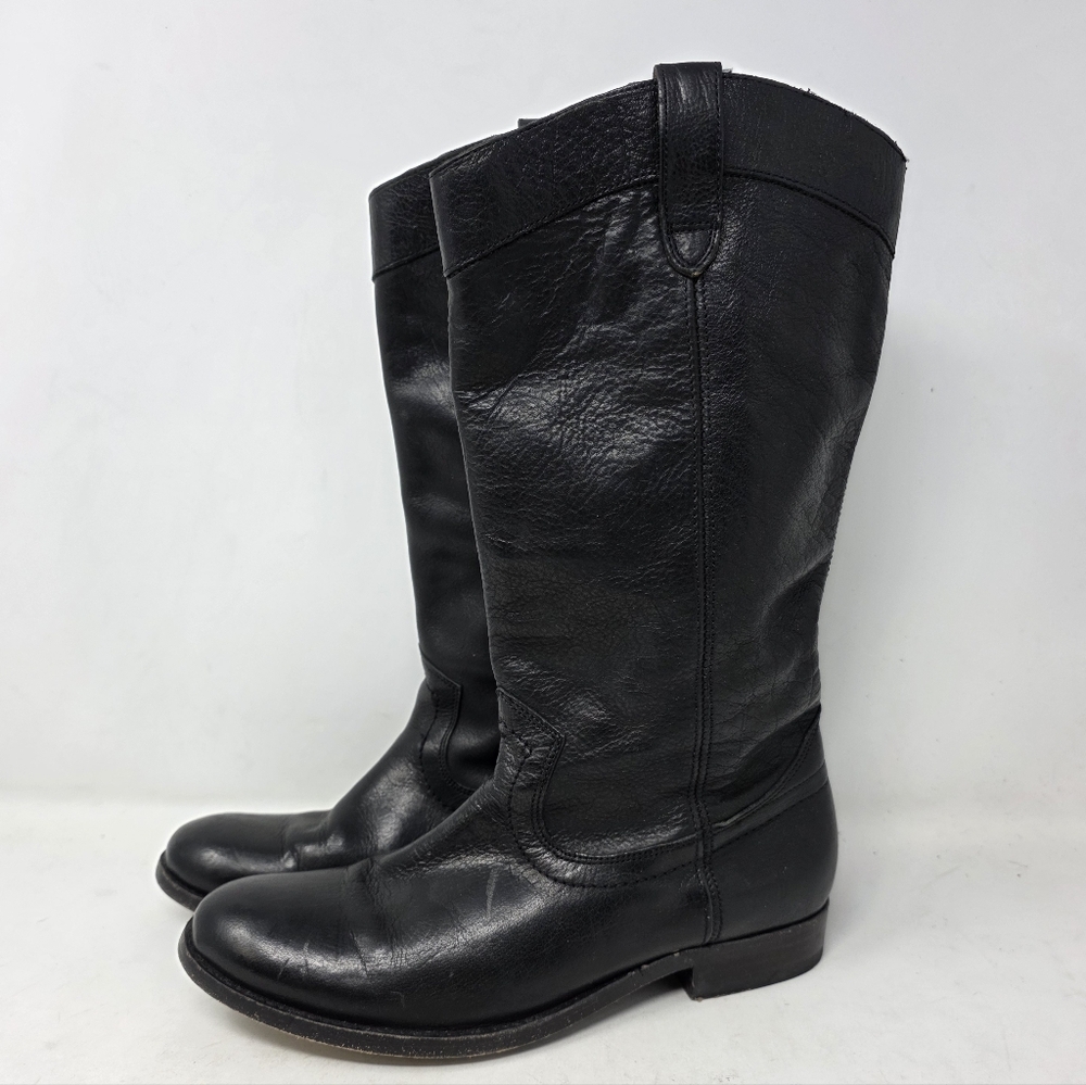 Frye Melissa Black Leather Women's Boots Pull On Size 7.5